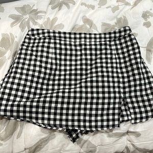 Black Gingham Skort